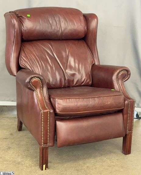 Randall Allen Leather Push Back Wingback Recliner - 34" x 35" x 41" - 19" seat image