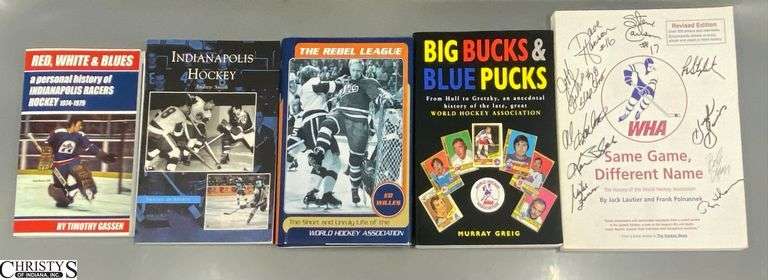 5 Signed Hocky Books with Player And Other Signatures image