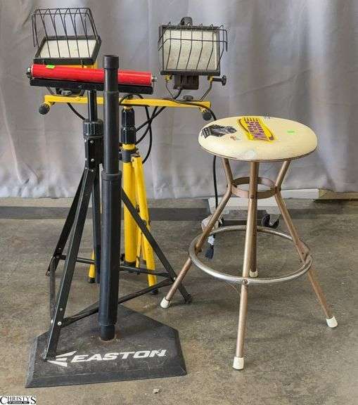 Shop Light, Roller Extender, Shop Stool, T Ball Stand - 24" of stool as sits image