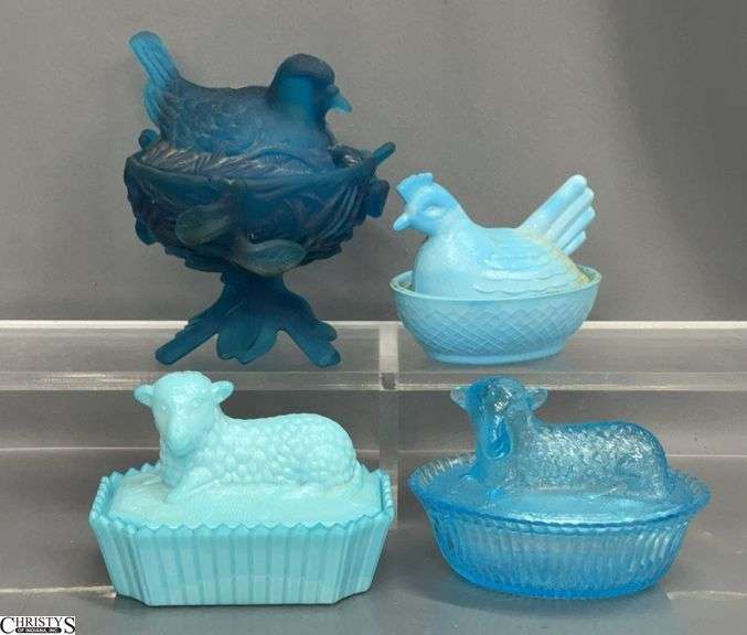 4 Covered Dishes, Hen on Nest, Bird, Sheep image