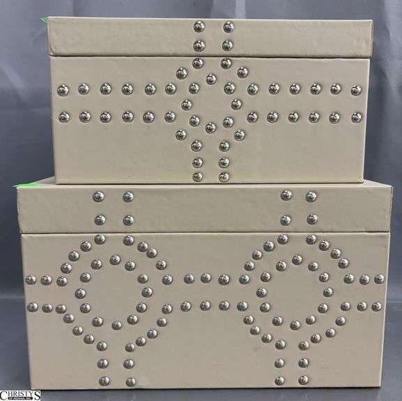 2 Z Gallerie Nesting Decorative Storage Boxes - 14" x 8" x 8" of largest image