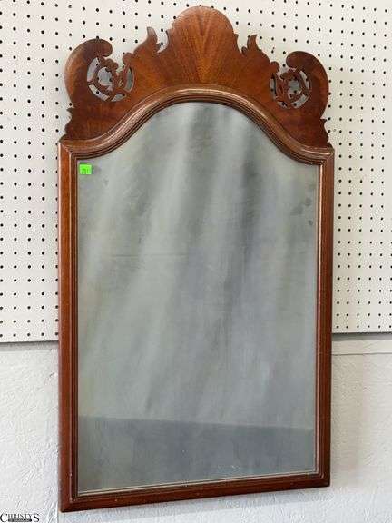 Chippendale Style Mahogany Wall Mirror - 22" x 37" of frame image