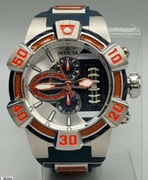 Invicta Chicago Bears Stainless Steel Chronograph 52mm Watch 41575 image