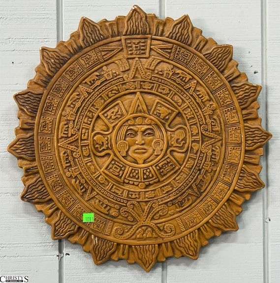 Aztec Motif Ceramic Wall Plaque - 20" D image