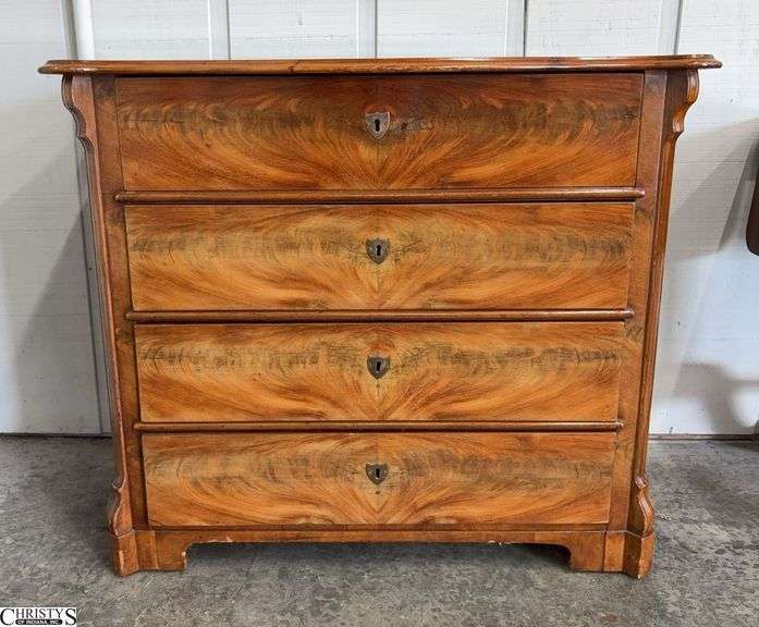 Antique 4 Drawer Chest - 39" x 20" x 33" - appears to have sun fading/toning to front image