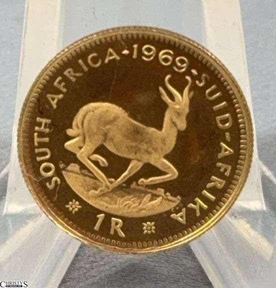 1969 South African 1 Rand Gold Piece image