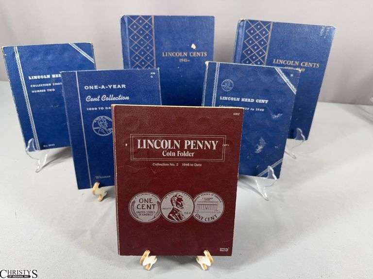 6 Penny Collection Books with  Approx.  328 Total Coins image