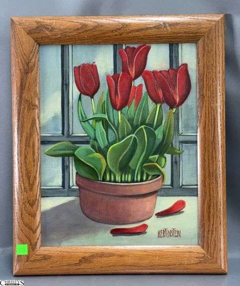 Hartenstein Tulip Still Life, Oil on Canvas. 14.5x18" image