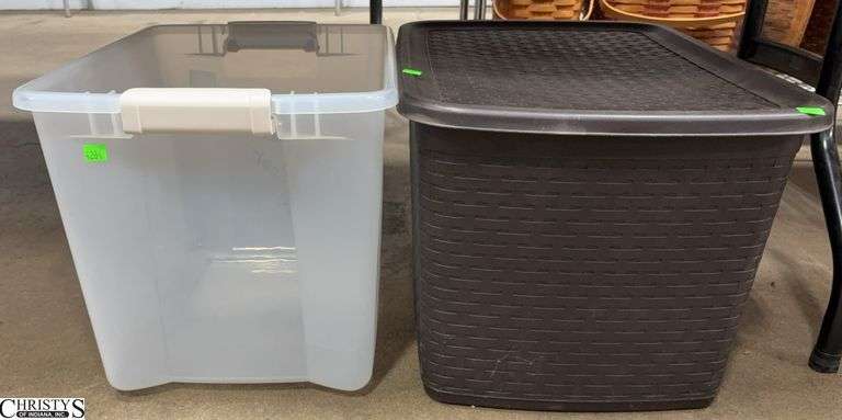2 Empty Totes One Missing Lids image