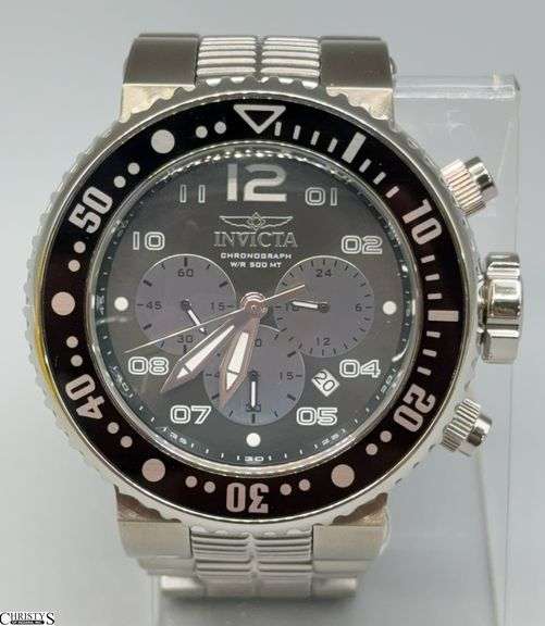 Invicta Chronograph Stainless Steel 500 MT Water Resistant 52mm Wrist Watch Model 25073 image