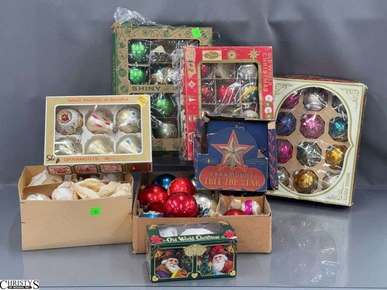 Vintage Glass Christmas Ornaments, Old World Christmas, Paramount Tree Topper image