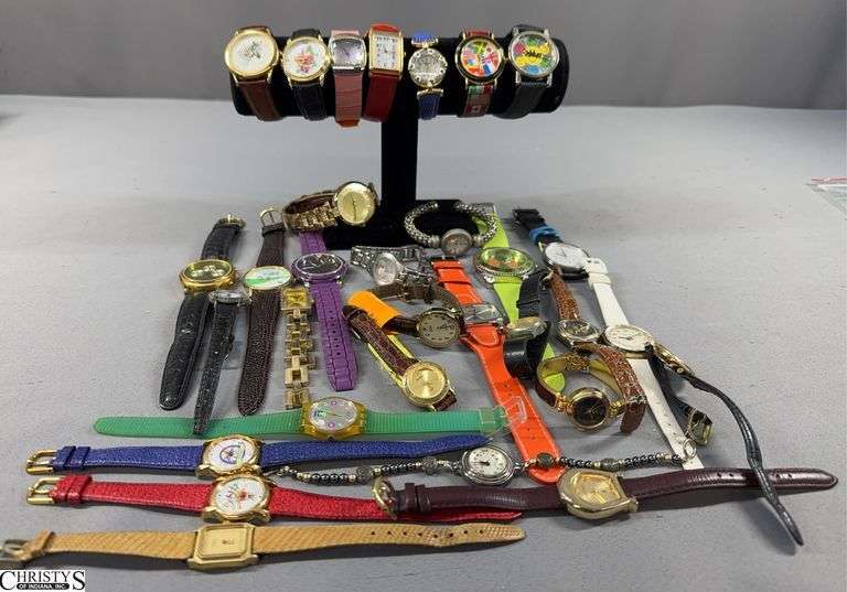 31 Wrist Watches Including Fossil, Friends of Wildlife, Cardini, Frenzy New York, Murano Glass Venice, Guess, Eternity and More. image