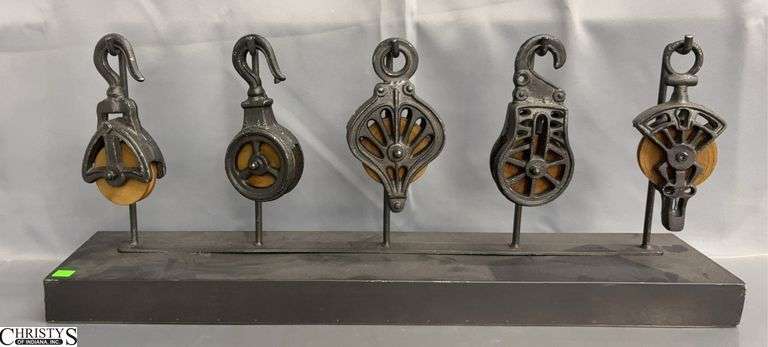 Uttermost Pulley Style Tabletop Decor Sculpture - 30" x 6.5" x 12" image