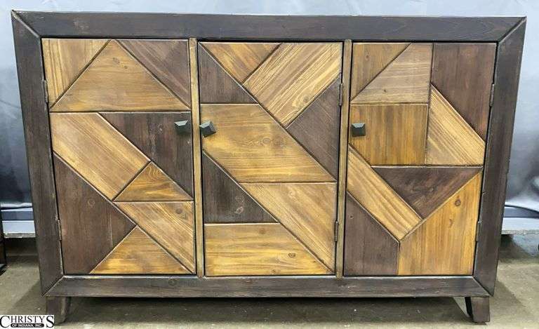 3 Door Wood Cabinet, Some Scuffs 48x15x32" image