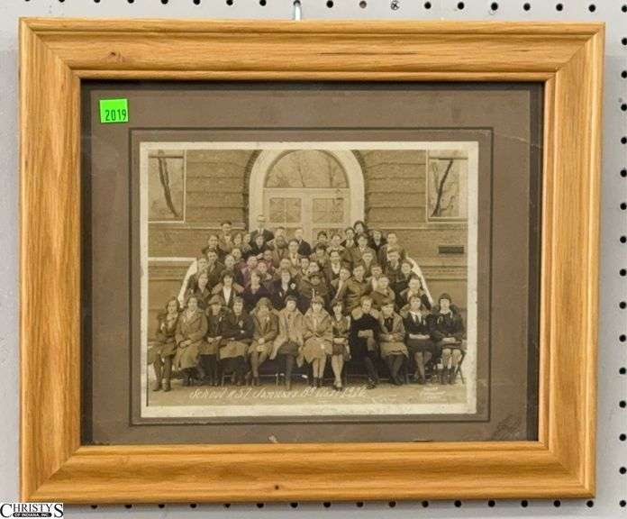 1926 Signed School #57 Class of 1926 Framed Photo - See Back - 17" x 14" of frame image