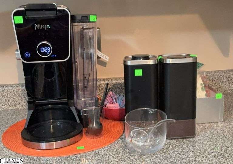 Ninja Coffee Maker and Various Coffee Supplies - 15" T - appears to be missing carafe image