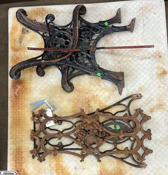 Wrought Iron Bench Parts, Sewing Machine Legs, SKID NOT INCLUDED image