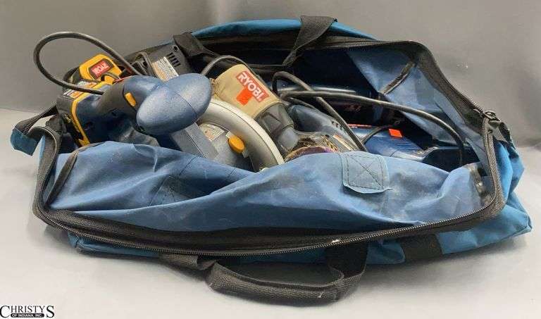 Ryobi Electric and Battery Power Tools and Bag - 5pcs - Untested image