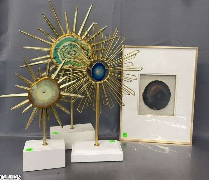 Modern Agate Style Tabletop Decor and Framed Art Piece - 16" x 11.5" of frame image