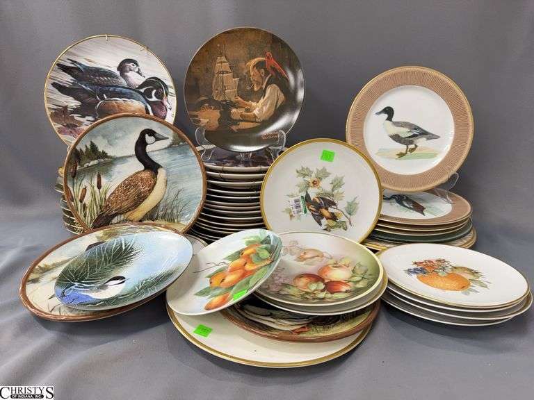 Collector Plates, German Enameled Signed BRUMM, Boehem, Norman Rockwell, Bird, Ducks, Owls, Hand Painted Germany Plates image