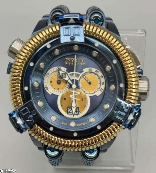 Invicta Reserve King Python Blue & Gold Tone 50mm Wristwatch 40572 image