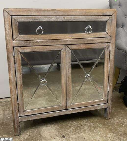 Mirrored Cabinet, Has Crack on Side Panel 30x16x34" image