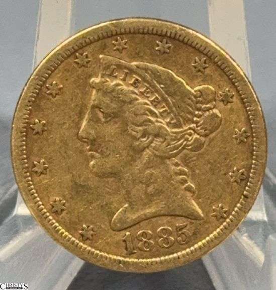 1885 Liberty Head $5 Gold Half Eagle image