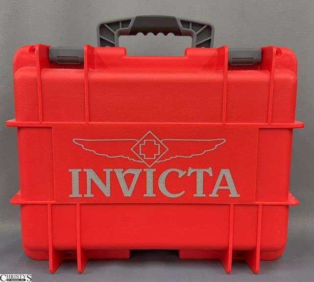 Invicta 8 Slot Red With Grey Latches Protective Case image