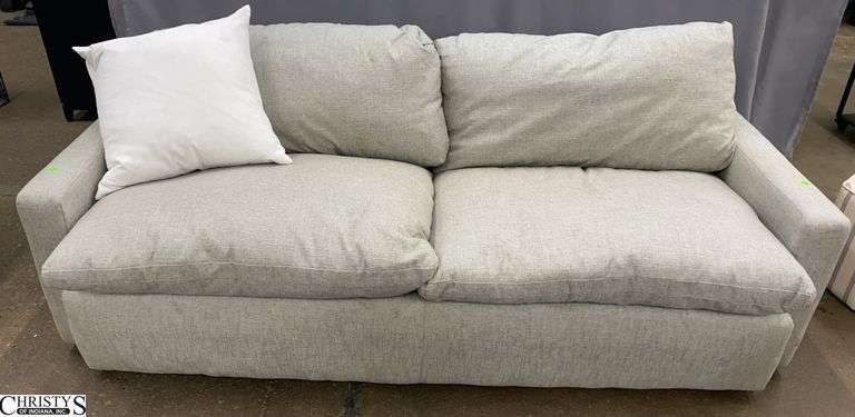 Sun Faded Light Grey Some Discoloring Sofa 88" Wx40" Dx29" H image