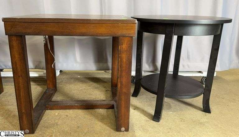 2 Accent Tables, Square End Table 24x24x24" and Round Two Tier 23x24" image