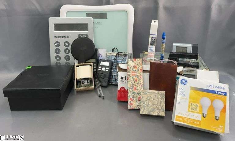 Office Supplies, Home Health - Large Calculator, Scale, Mirror Tray, Small Electrical, Misc image