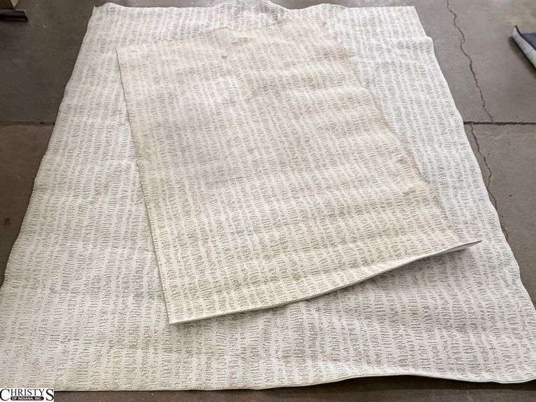 2 Coordinating Area Rugs, Both Cream Color, Needs Cleaned, Smaller 72x107", Larger 144"x118" image