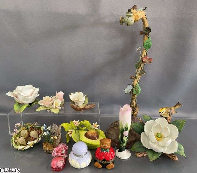 China Flowers, Vintage Floral Lamp, Tallest 16" image