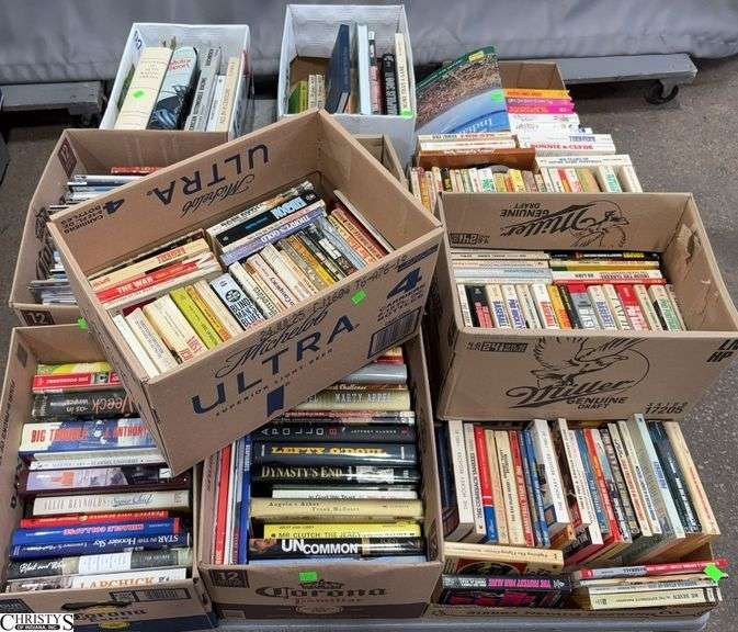 Skid of Books, Space Travel and Sports Related, Small Paper Back Guides, VHS image