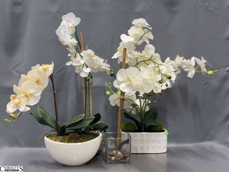 4 Potted Artificial Orchids image