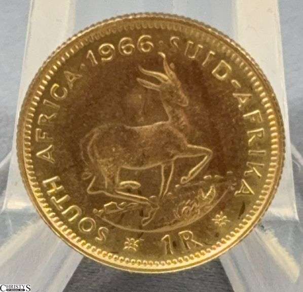 1966 South African 1 Rand Gold Piece image