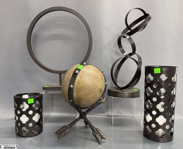 5pcs Bronze Tone Tabletop Decor - 16" of tallest image