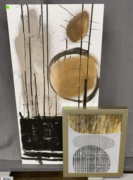 2 Pcs Canvas Print and Framed Abstract Wall Decor 24x48" image