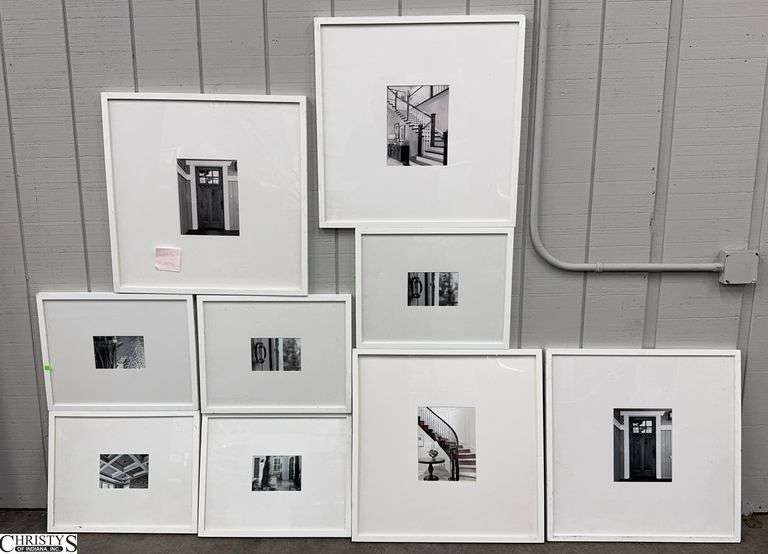 9 Black and White Images, Pottery Barn Frames, Larger are 25x25" image