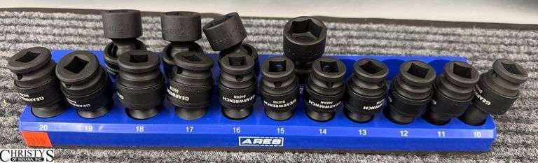 15pcs Impact Gear Wrench Swivel Sockets 1/2" Drive Metric image