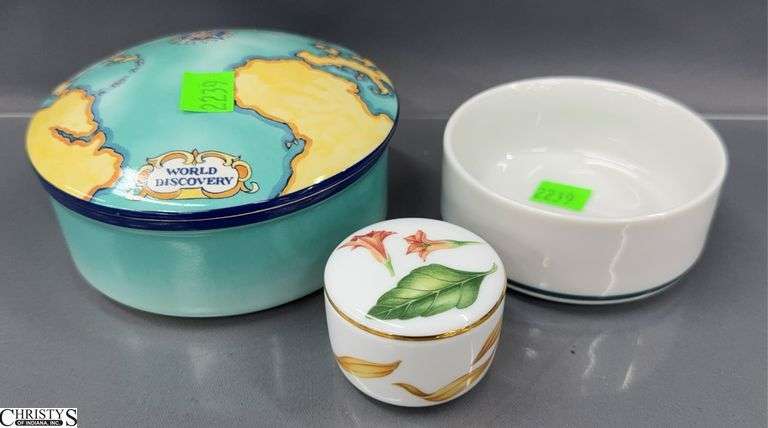 Trinket Box and Dish By Tiffany & Co, World Discovery Largest 5" image