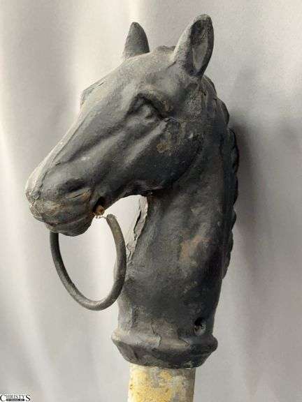 Cast Iron Horse Head Hitch Fence Post Top 18" image