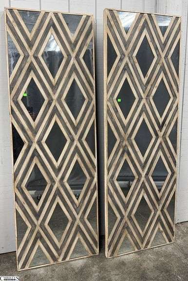 Pair of Uttermost Rustic Framed Decor Mirrors Each are 24x71" image