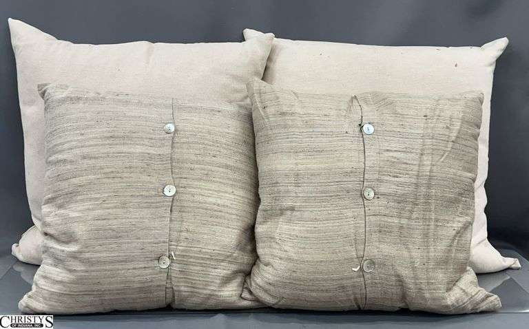 4 Neutral Color Throw Pillows, Larger 20" image