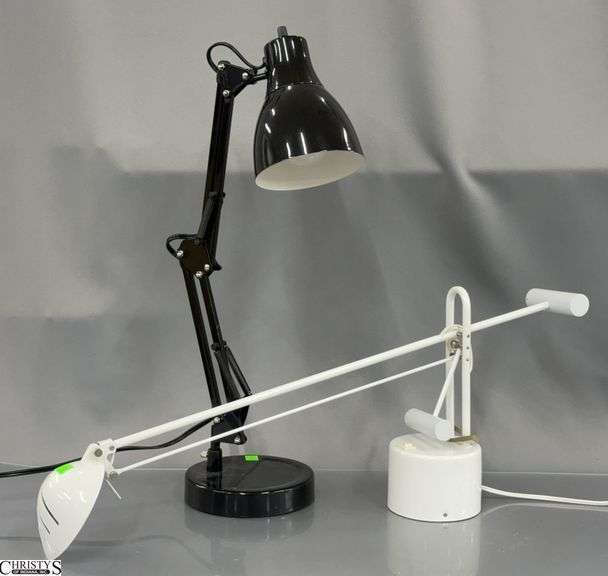 2 Black and White Adjustable Desk Lamps image