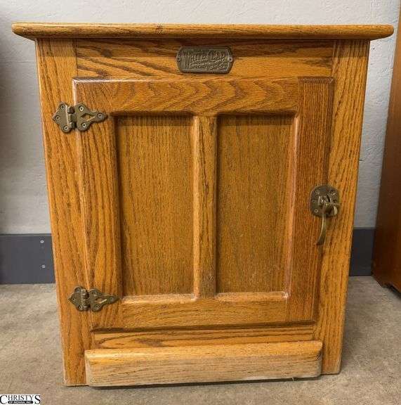 White Clad Repro Cabinet Side Table - 22" x 16" x 24" - some finish wear image