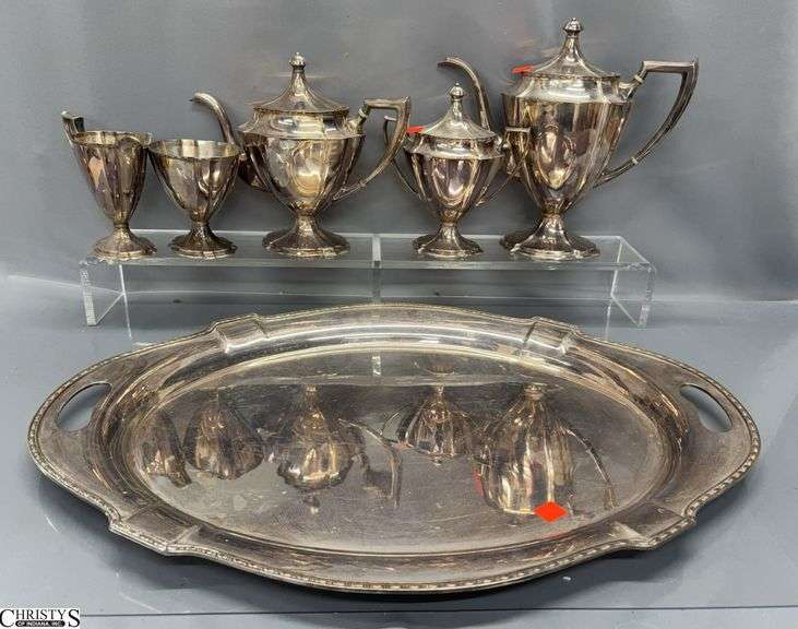 Fairpoint Sheffield Silverplate Tea Service - 6pcs - 24" of tray image