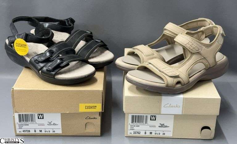 2 Pairs New Clarks Ladies Sandals Size 8 image