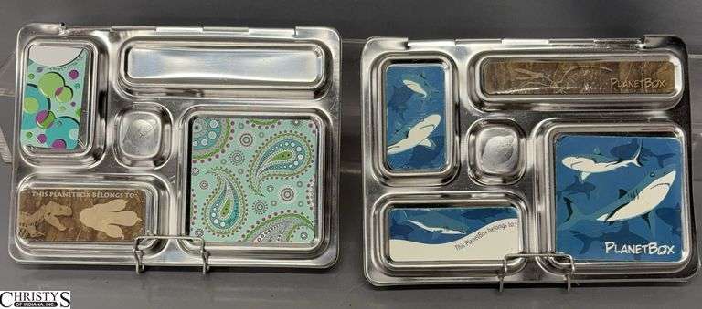 2 PlantBox Metal Lunch Tray/Boxes - 10" x 7" of each image