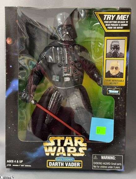 1998 Star Wars Electronic Darth Vader Action Figure with Removable Helmet - Kenner image